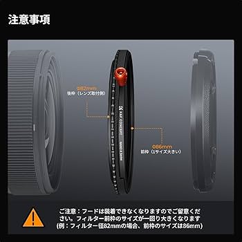 Amazon | K&F CONCEPT 67mm ND2-32&CPL&1/4ブラックミスト 3in1